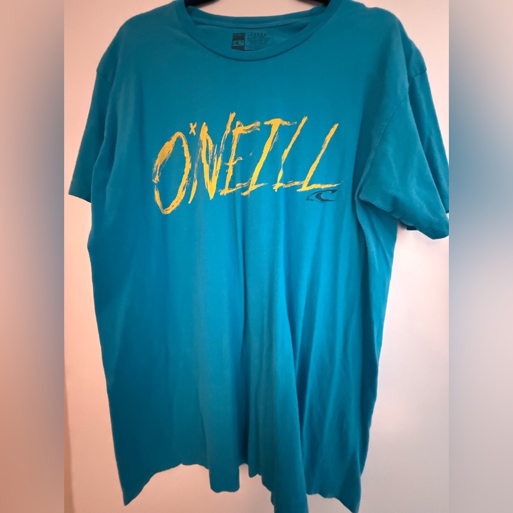 O'Neill Men's Vintage Teal T-Shirt with Yellow Logo